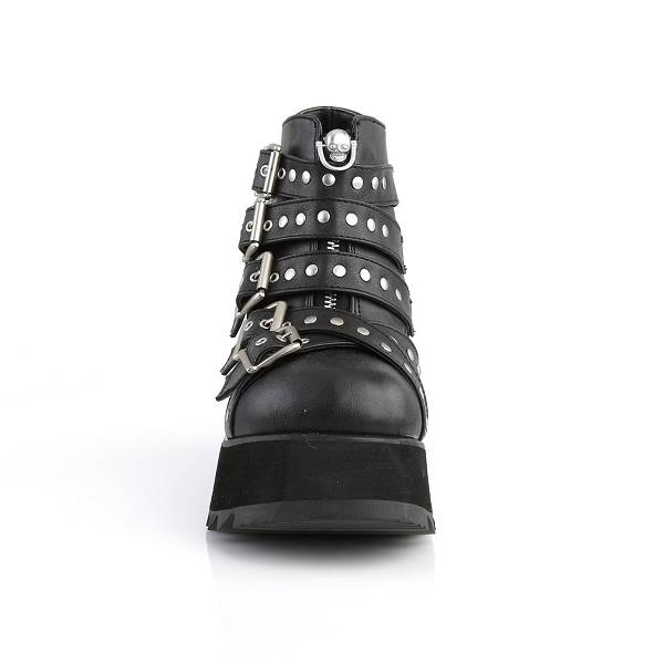 Demonia Women's Scene-30 Platform Ankle Boots - Black Vegan Leather D9083-54US Clearance